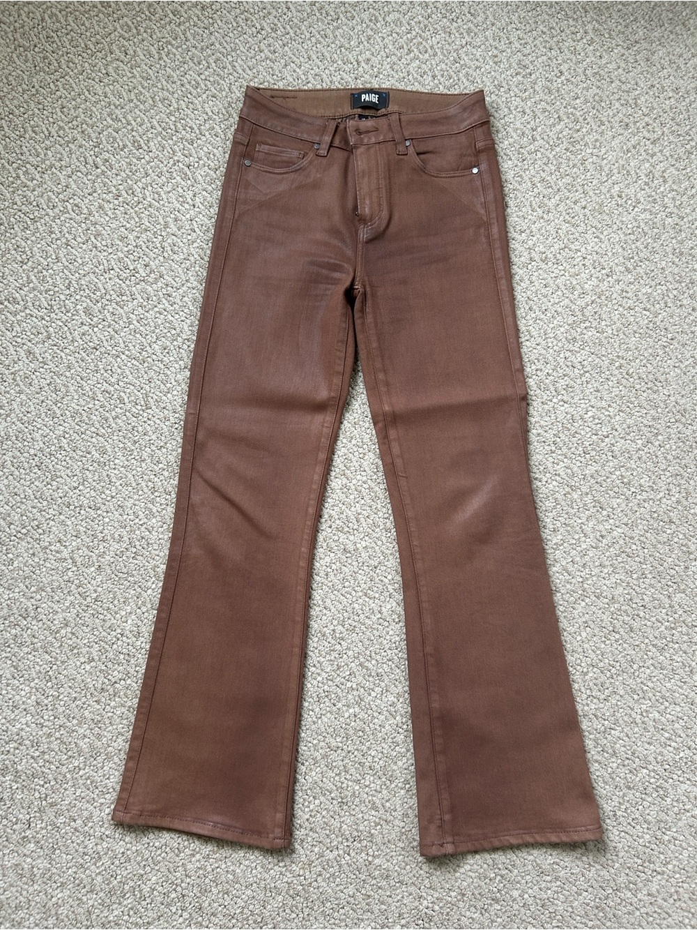 PAIGE Brown Wide-Leg Jeans - Warm Chestnut Tone